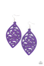 Load image into Gallery viewer, Paparazzi Coral Garden - Purple Wooden Earrings - Demetra's Bling Boutique
