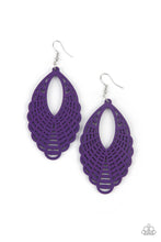 Load image into Gallery viewer, Tahiti Tankini - Purple Wooden Earrings - Demetra&#39;s Bling Boutique
