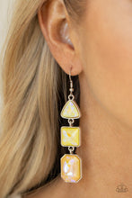 Load image into Gallery viewer, Cosmic Culture - Yellow UV Shimmer Earrings - Demetra's Bling Boutique
