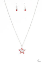 Load image into Gallery viewer, American Anthem - Red Rhinestone Silver Star Necklace - Demetra's Bling Boutique
