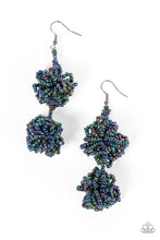 Load image into Gallery viewer, Celestial Collision - Multi Oil Spill Seed Bead Knot Clustered Earrings - Demetra's Bling Boutique
