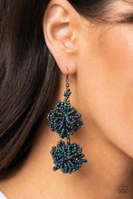 Load image into Gallery viewer, Celestial Collision - Multi Oil Spill Seed Bead Knot Clustered Earrings - Demetra's Bling Boutique

