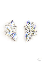 Load image into Gallery viewer, Instant Iridescence - White and Iridescent Rhinestone Post Earrings - Demetra's Bling Boutique
