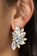 Load image into Gallery viewer, Instant Iridescence - White and Iridescent Rhinestone Post Earrings - Demetra's Bling Boutique

