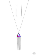 Load image into Gallery viewer, Proudly Prismatic - Pink UV Shimmer Triangular Gem Necklace - Demetra's Bling Boutique

