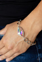 Load image into Gallery viewer, Galactic Grunge - Multi UV Shimmer Gem Silver Chain Bracelet - Demetra's Bling Boutique

