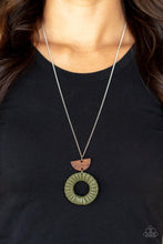 Load image into Gallery viewer, Homespun Stylist - Green Wicker Like Cording Necklace - Demetra's Bling Boutique
