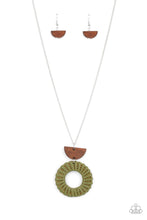 Load image into Gallery viewer, Homespun Stylist - Green Wicker Like Cording Necklace - Demetra's Bling Boutique
