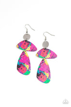Load image into Gallery viewer, SWATCH Me Now - Multi Colored Asymmetrical Disc Earrings - Demetra's Bling Boutique
