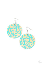 Load image into Gallery viewer, Catwalk Safari - Blue Wooden Disc Earrings - Demetra's Bling Boutique
