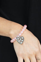Load image into Gallery viewer, Cutely Crushing - Pink Rhinestone Heart Stretchy Bracelet - Demetra's Bling Boutique
