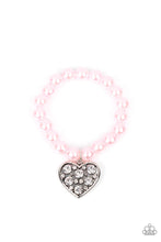 Load image into Gallery viewer, Cutely Crushing - Pink Rhinestone Heart Stretchy Bracelet - Demetra's Bling Boutique

