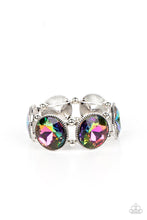 Load image into Gallery viewer, Powerhouse Hustle - Multi Oil Spill Gem Silver Stretchy Bracelet - Demetra's Bling Boutique
