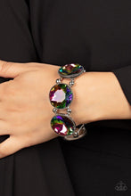 Load image into Gallery viewer, Powerhouse Hustle - Multi Oil Spill Gem Silver Stretchy Bracelet - Demetra's Bling Boutique
