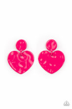 Load image into Gallery viewer, Just a Little Crush - Pink Glossy Fuschia Fedora Finish Earrings - Demetra's Bling Boutique
