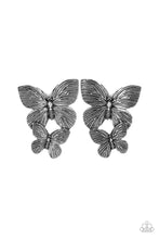 Load image into Gallery viewer, Blushing Butterflies - Silver Rustic Butterly Earrings - Demetra's Bling Boutique
