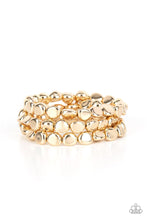 Load image into Gallery viewer, HAUTE Stone - Gold Bead Stretchy Bracelet - Demetra's Bling Boutique

