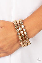 Load image into Gallery viewer, HAUTE Stone - Gold Bead Stretchy Bracelet - Demetra's Bling Boutique
