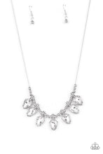 Load image into Gallery viewer, Crown Jewel Couture - White Rhinestone Silver Necklace - Demetra's Bling Boutique
