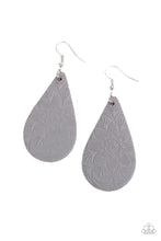 Load image into Gallery viewer, Subtropical Seasons - Silver Leather Teardrop Earrings - Demetra's Bling Boutique

