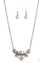 Load image into Gallery viewer, Lavishly Loaded - Black Smoky Iridescent Gem Gunmetal Necklace - Demetra's Bling Boutique
