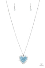 Load image into Gallery viewer, Heart Full of Luster - Blue Frame Painted Heart Necklace - Demetra's Bling Boutique
