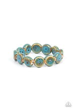 Load image into Gallery viewer, Earthy Entrada - Blue Ceramic Bead Stretchy Bracelet - Demetra's Bling Boutique
