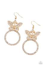 Load image into Gallery viewer, Paradise Found - Gold Encrusted Butterfly Earrings - Demetra's Bling Boutique
