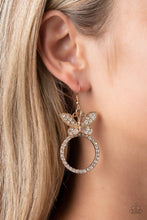 Load image into Gallery viewer, Paradise Found - Gold Encrusted Butterfly Earrings - Demetra's Bling Boutique
