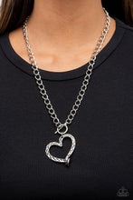 Load image into Gallery viewer, Reimagined Romance - Silver Hammered Heart Necklace - Demetra's Bling Boutique
