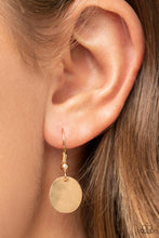 Load image into Gallery viewer, Tag Out - Gold Oversized Gold Disc Necklace - Demetra's Bling Boutique
