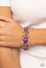 Load image into Gallery viewer, Confidently Crafty - Purple Multicolored Stretchy Bracelet - Demetra's Bling Boutique

