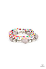 Load image into Gallery viewer, Confidently Crafty - Silver Multicolored Stretchy Bracelet - Demetra's Bling Boutique
