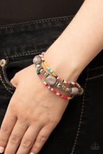 Load image into Gallery viewer, Confidently Crafty - Silver Multicolored Stretchy Bracelet - Demetra's Bling Boutique
