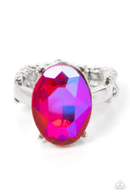 Load image into Gallery viewer, Updated Dazzle - Pink UV Gem Oval Silver Ring - Demetra's Bling Boutique
