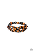 Load image into Gallery viewer, Oceania Oasis - Black and Brown Wooden Bead Stretchy Bracelet - Demetra&#39;s Bling Boutique
