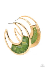 Load image into Gallery viewer, Contemporary Curves - Green Earrings - Demetra's Bling Boutique
