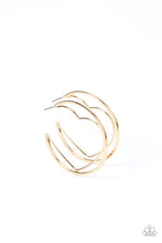 Load image into Gallery viewer, Love Goes Around - Gold Wire Heart Oversized Hoop Earrings - Demetra's Bling Boutique
