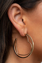 Load image into Gallery viewer, Love Goes Around - Gold Wire Heart Oversized Hoop Earrings - Demetra's Bling Boutique
