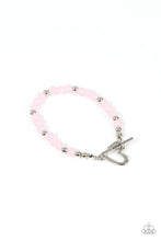 Load image into Gallery viewer, Following My Heart - Pink Silver Heart Toggle Bracelet - Demetra's Bling Boutique
