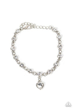 Load image into Gallery viewer, Truly Lovely - White Rhinestone Charm Heart Necklace - Demetra's Bling Boutique
