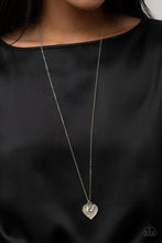 Load image into Gallery viewer, Letters of Love - White Heart Charm Rhinestone Necklace - Demetra's Bling Boutique
