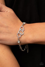 Load image into Gallery viewer, Desirable Dazzle - Pink Rhinestone Dotted Heart Bracelet - Demetra's Bling Boutique

