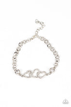 Load image into Gallery viewer, Desirable Dazzle - White Rhinestone Dotted Heart Bracelet - Demetra's Bling Boutique
