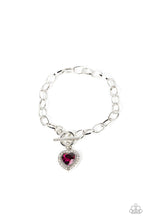 Load image into Gallery viewer, Till DAZZLE Do Us Part - Pink Rhinestone Heart Shaped Gem Bracelet - Demetra's Bling Boutique
