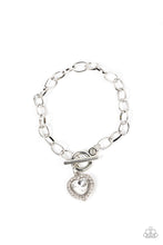 Load image into Gallery viewer, Till DAZZLE Do Us Part - White Heart Shaped Gem Bracelet - Demetra's Bling Boutique
