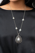 Load image into Gallery viewer, Magical Masquerade - Silver Iridescent Teardrop Bead Necklace - Demetra's Bling Boutique
