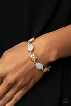 Load image into Gallery viewer, Jewelry Box Bauble - Gold Mismatched Iridescent Bracelet - Demetra's Bling Boutique
