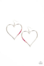 Load image into Gallery viewer, Bewitched Kiss - Multi Pink Rhinestone Heart Earrings - Demetra's Bling Boutique
