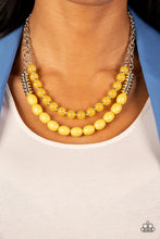 Load image into Gallery viewer, Paparazzi 2 Piece Set - Venetian Voyage - Yellow Necklace | La Vida Vacation - Yellow
